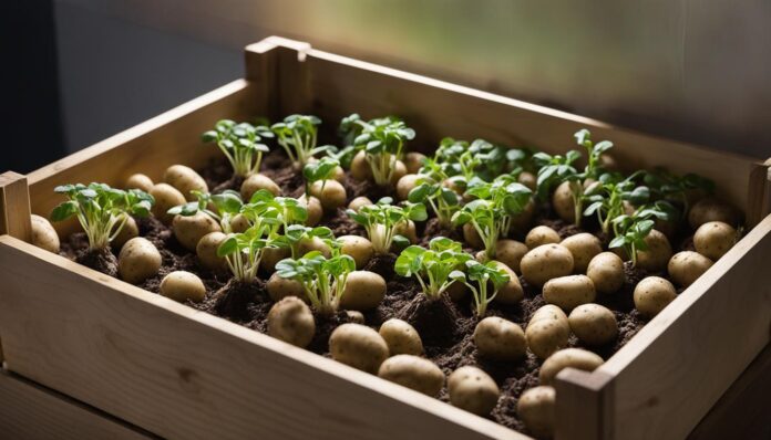 Begin chitting (sprouting) potatoes in a cool, light place.