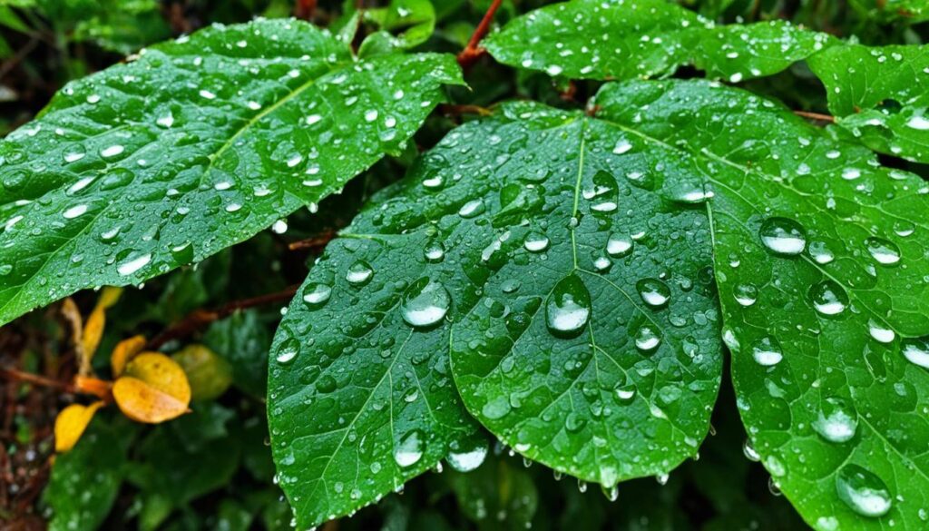 Factors Influencing Water Droplets on Plants