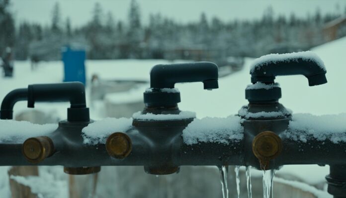 Insulate outdoor taps and exposed pipes to prevent freezing.