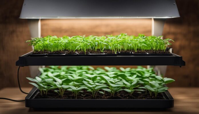 Set up a grow light system if you're starting seeds indoors.