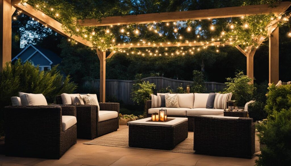 enhance ambiance with outdoor lighting