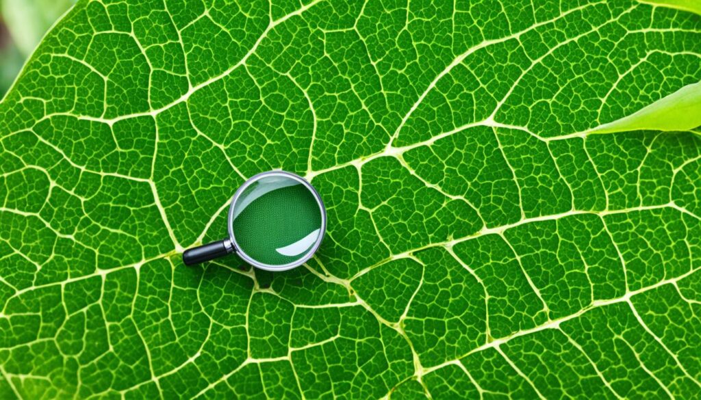 magnifying lens for inspecting indoor plants