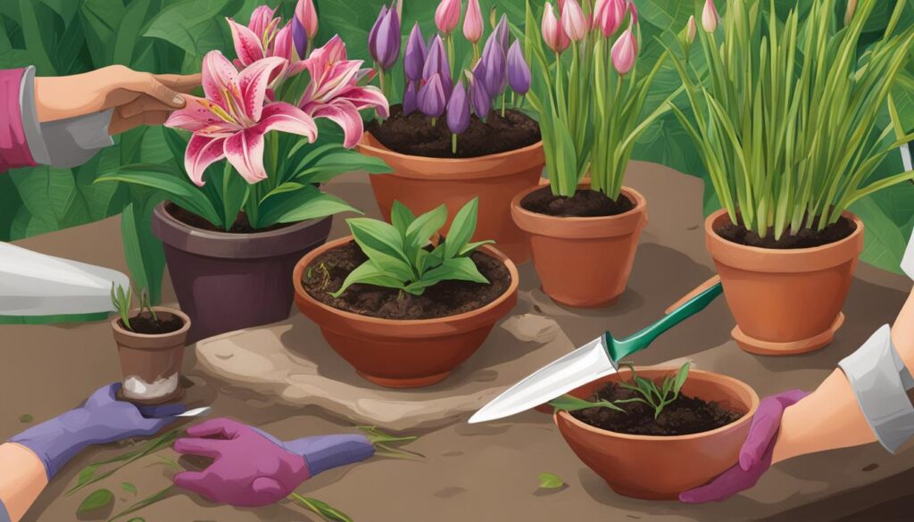 propagating Persian lilies