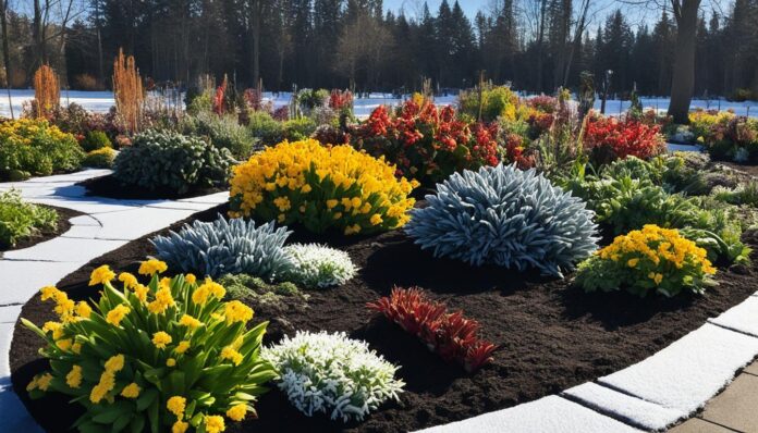 Check for heaving in perennials during freeze-thaw cycles