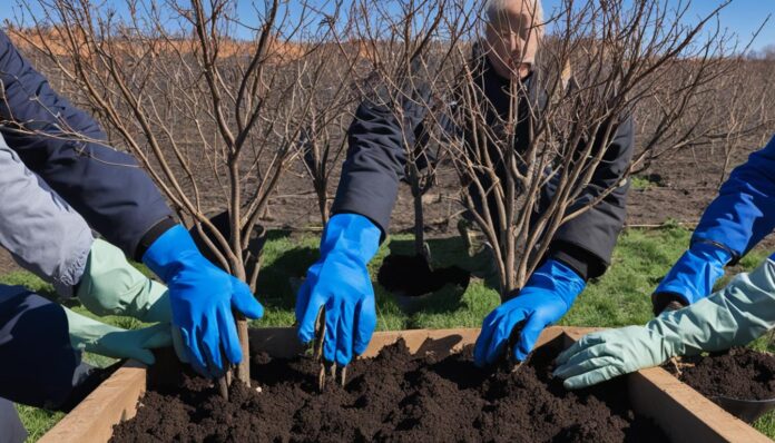 Plant bare-root fruit trees and shrubs, weather permitting.
