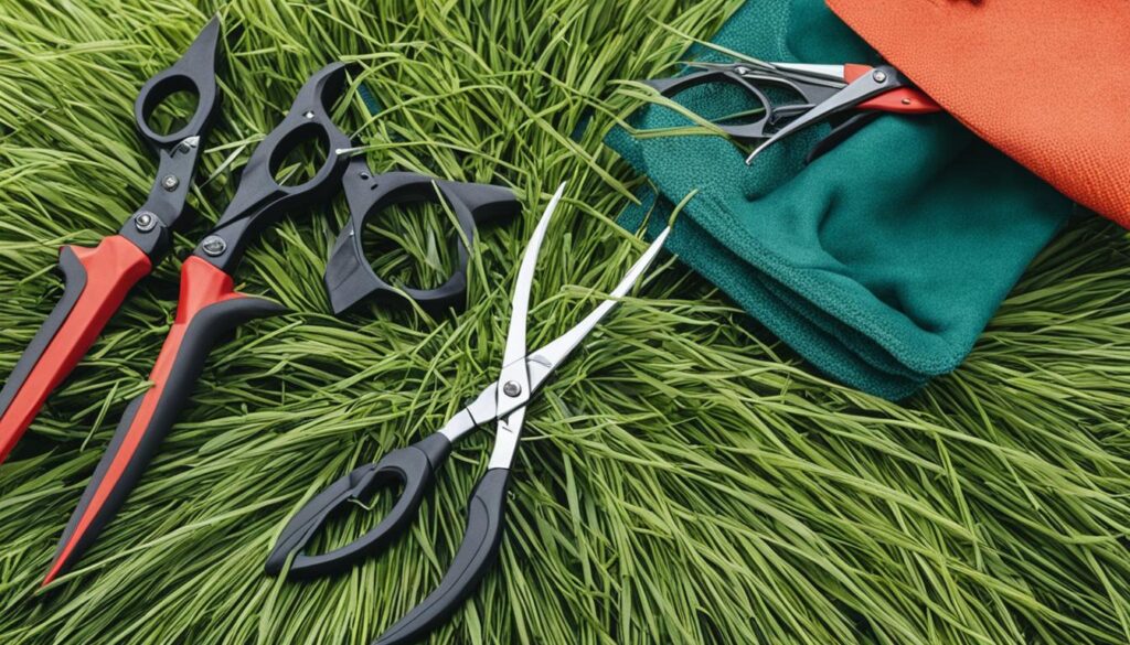 tools for cutting back ornamental grasses
